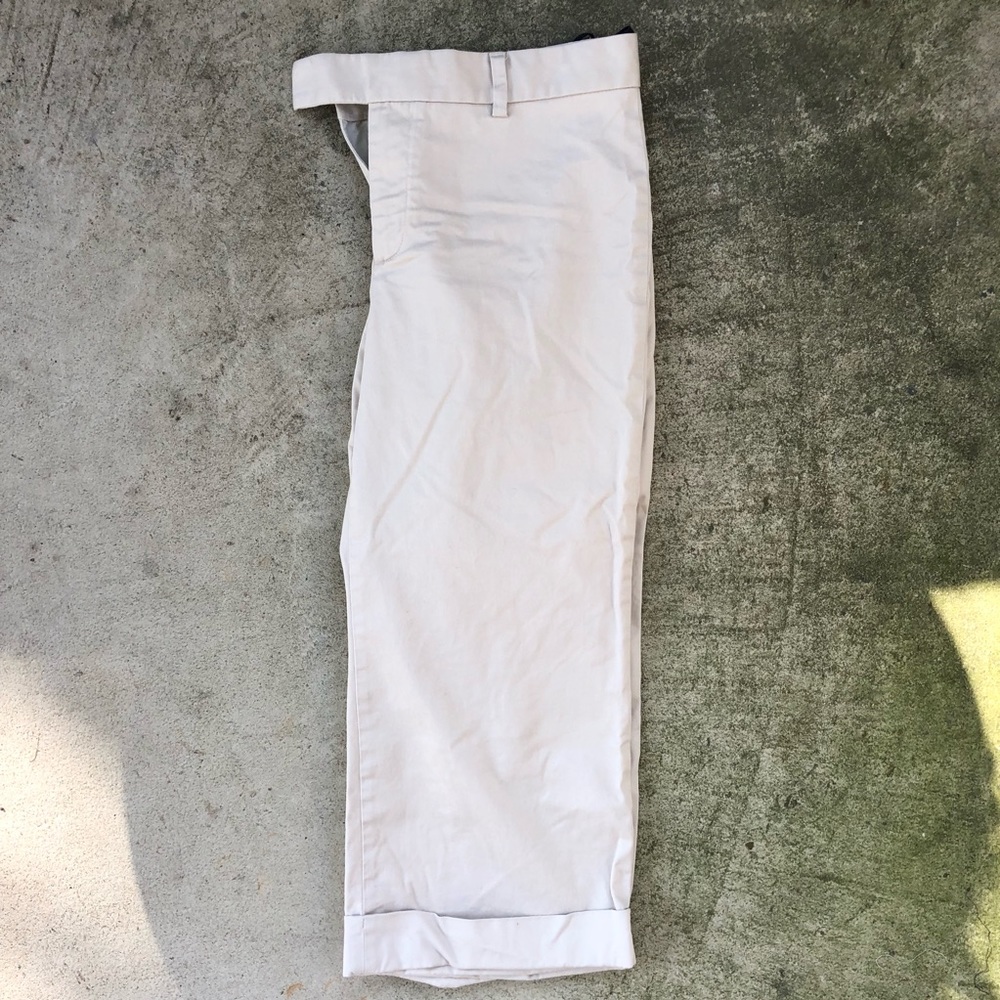 Gap 10 Khaki Rolled Wide Leg Cropped Capri Pants
